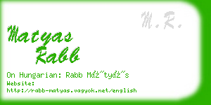 matyas rabb business card